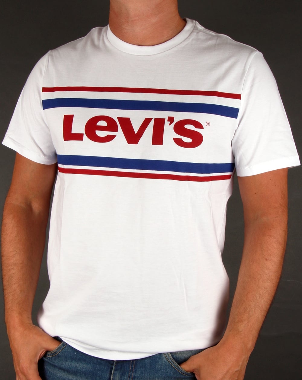 Levis – Weißes T-Shirt mit VTG-Logo