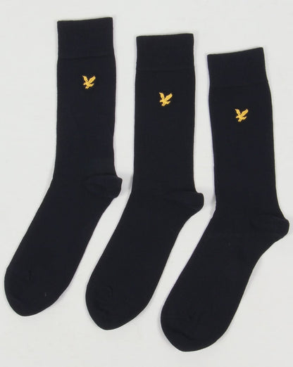Lyle And Scott – Marineblaue Vintage-Socken im 3er-Pack