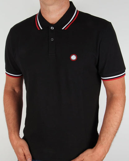 Pretty Green Poloshirt mit Streifen in Schwarz
