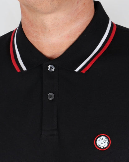 Pretty Green Poloshirt mit Streifen in Schwarz