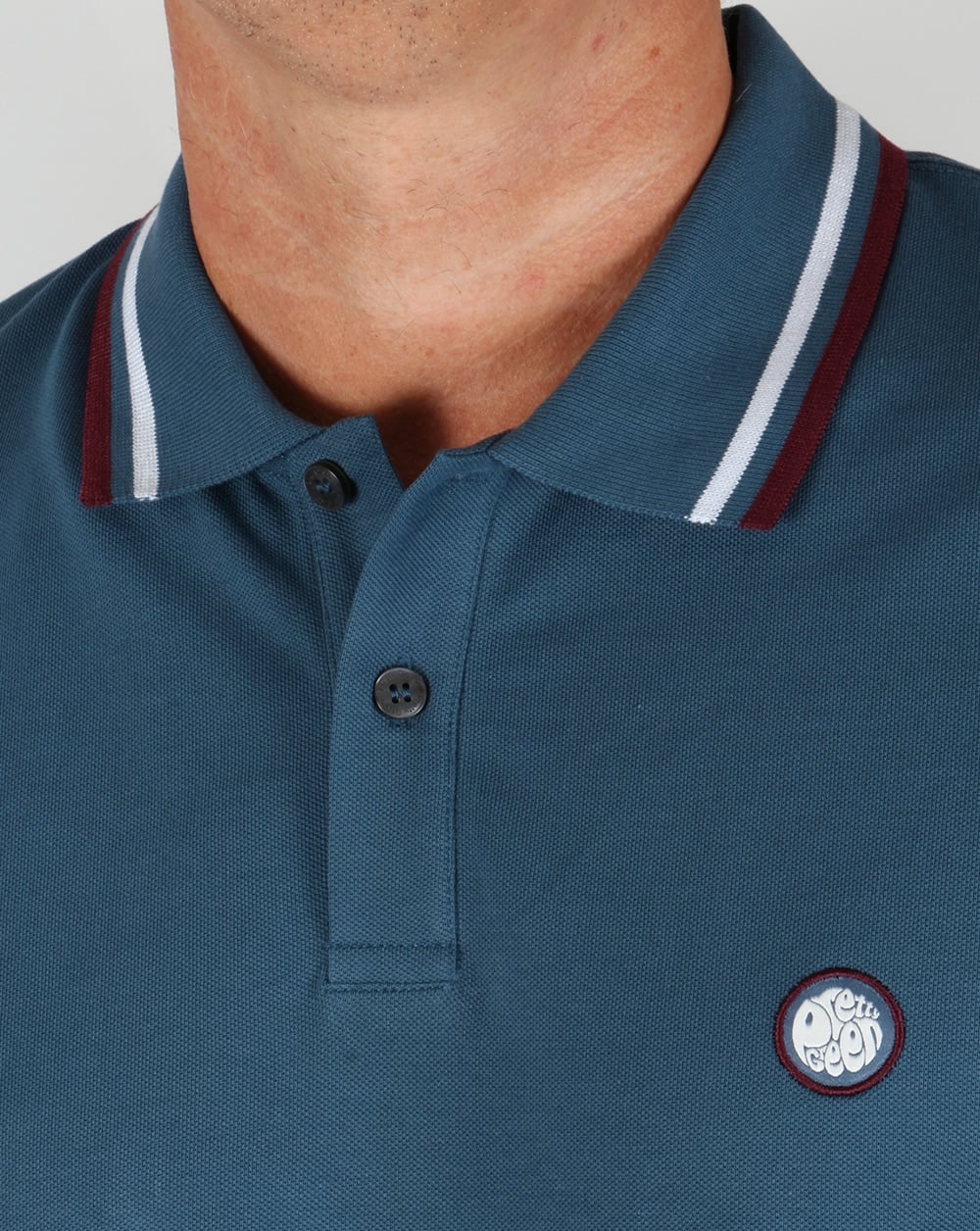 Pretty Green Tipped Poloshirt Blaugrün