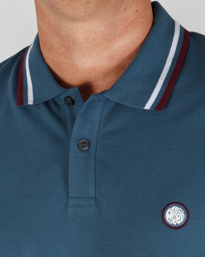 Pretty Green Tipped Poloshirt Blaugrün