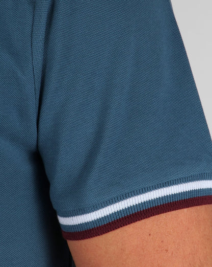 Pretty Green Tipped Poloshirt Blaugrün