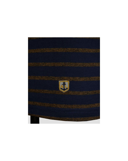 Armor-lux Gestreiftes Langarm-T-Shirt Marineblau/Hellbraun