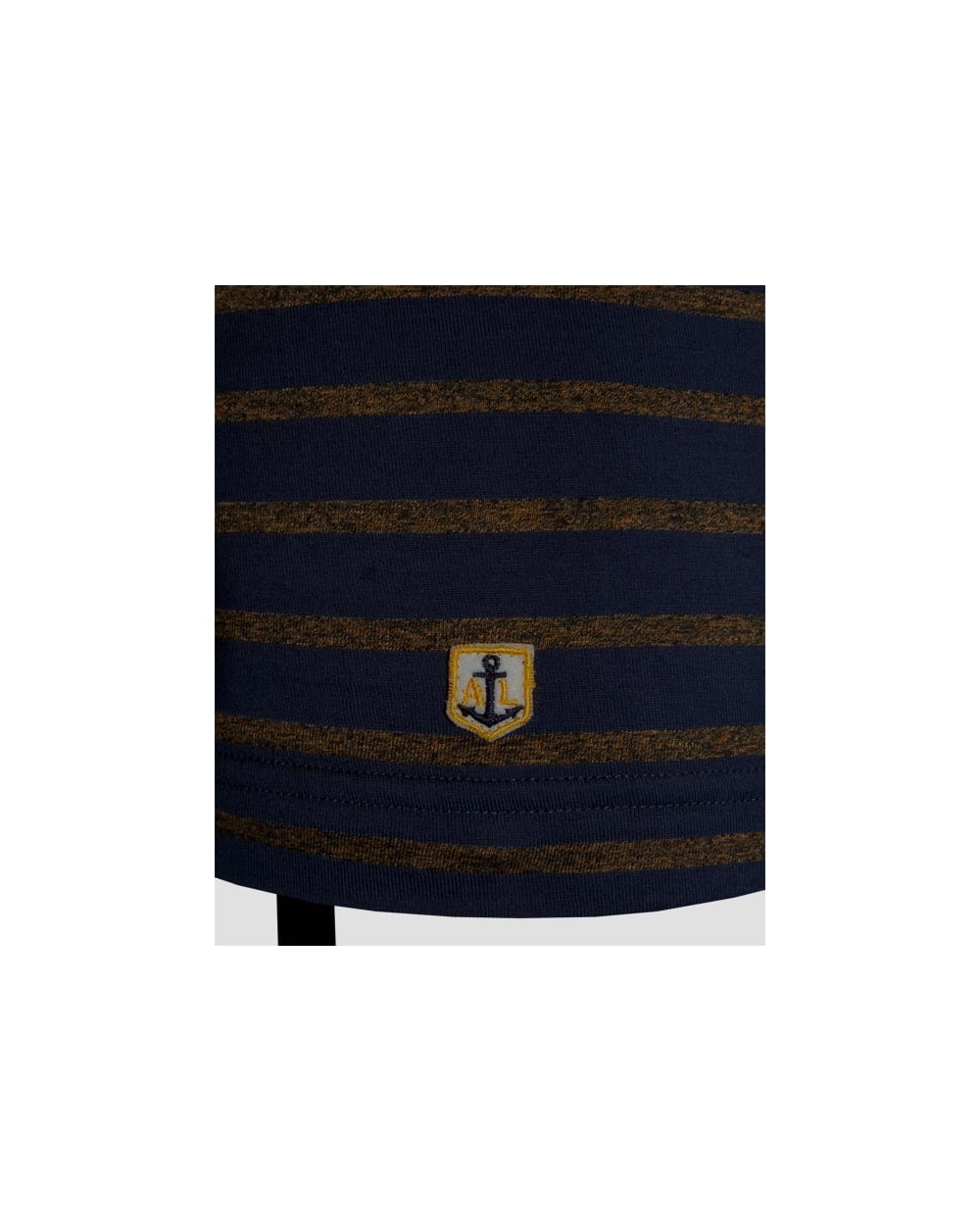 Armor-lux Streifen-T-Shirt Marineblau/Hellbraun