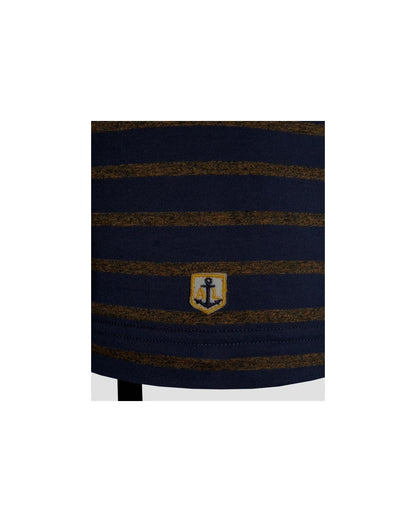 Armor-lux Streifen-T-Shirt Marineblau/Hellbraun