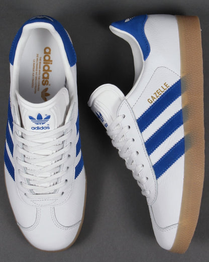 Adidas Gazelle Leder-Sneaker Weiß/Royal Gum