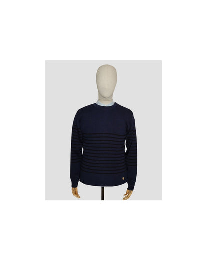 Armor-lux Marin Heritage Rundhalspullover Marineblau/Schwarz