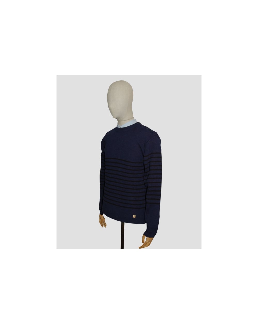 Armor-lux Marin Heritage Rundhalspullover Marineblau/Schwarz
