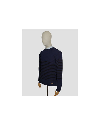 Armor-lux Marin Heritage Rundhalspullover Marineblau/Schwarz