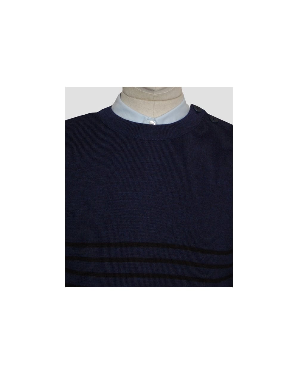 Armor-lux Marin Heritage Rundhalspullover Marineblau/Schwarz