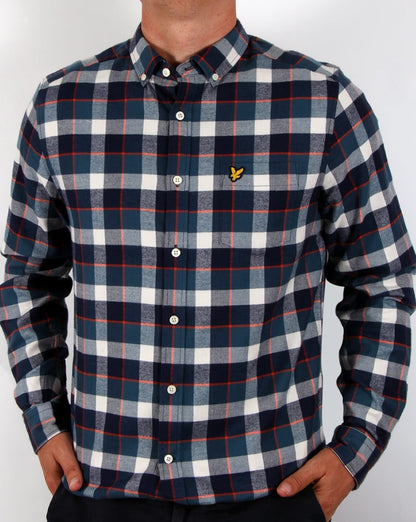 Lyle And Scott – Kariertes Flanellhemd in Off-White