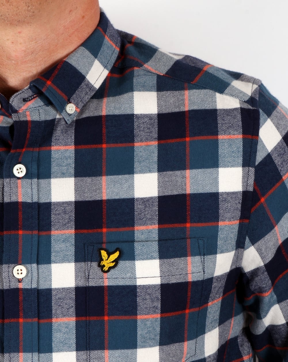 Lyle And Scott – Kariertes Flanellhemd in Off-White