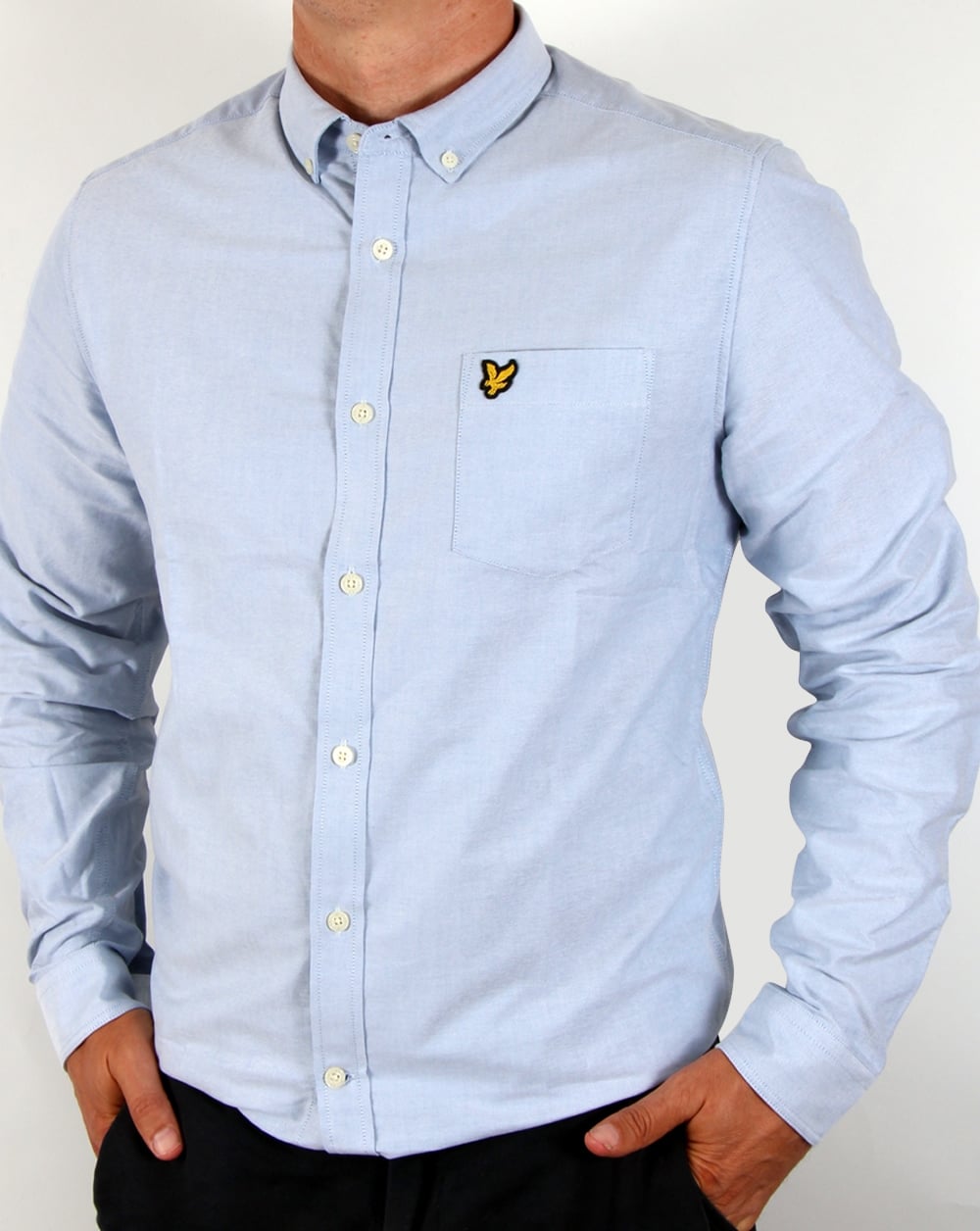 Lyle And Scott Oxford Langarmhemd Himmelblau