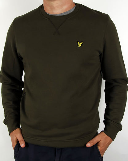 Lyle And Scott – Sweatshirt mit Rundhalsausschnitt in dunklem Salbeigrün