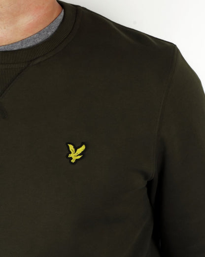 Lyle And Scott – Sweatshirt mit Rundhalsausschnitt in dunklem Salbeigrün