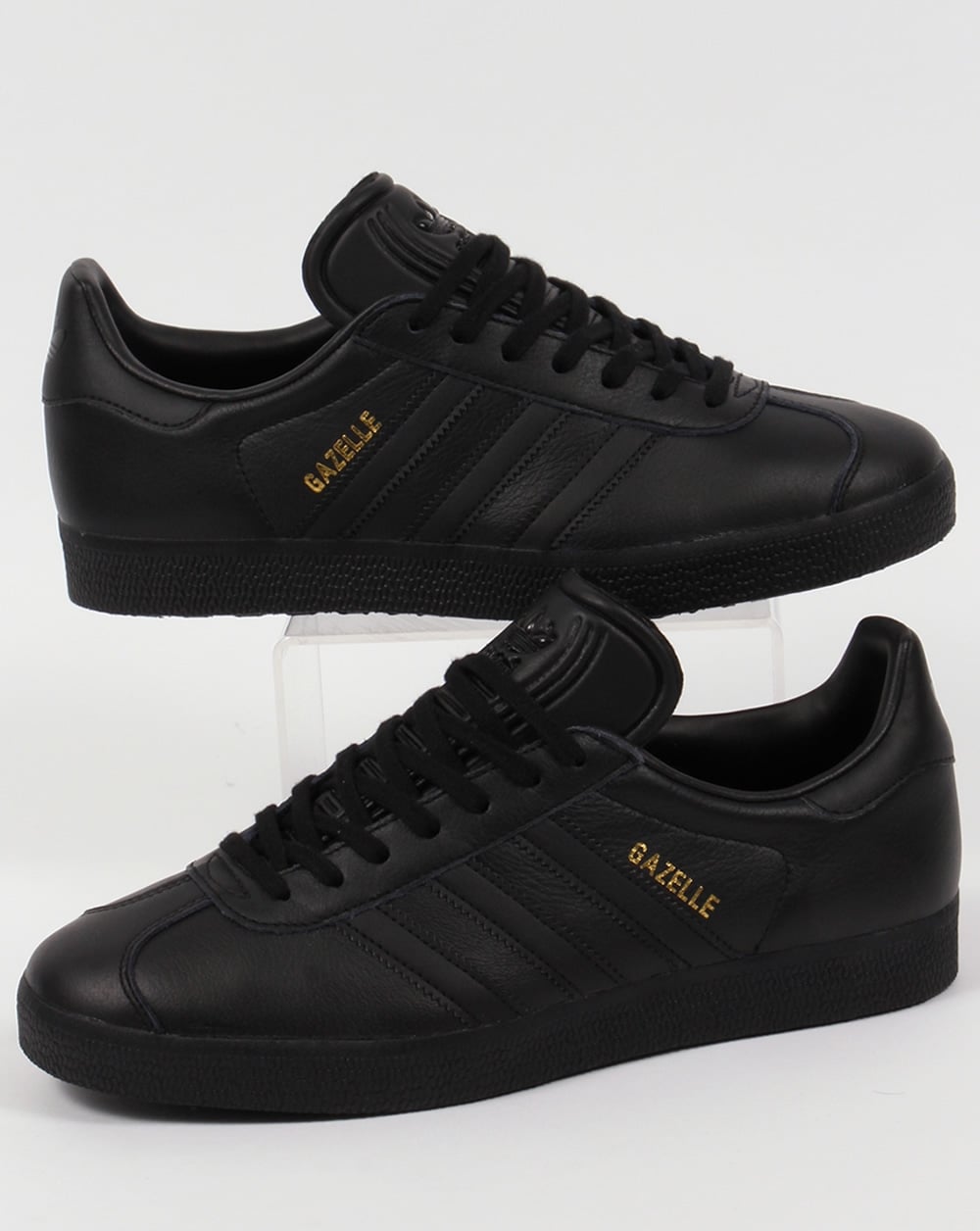 Adidas Gazelle Leather Trainers Triple Black