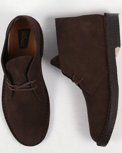Clarks Originals – Wüstenstiefel aus braunem Wildleder