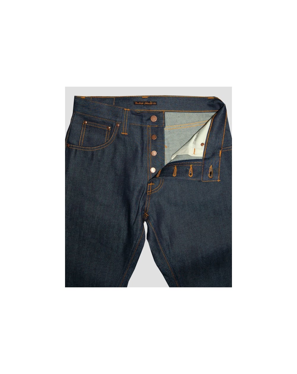 Nudie Jeans – Steady Eddie – Bio-Trockenblau in Ton