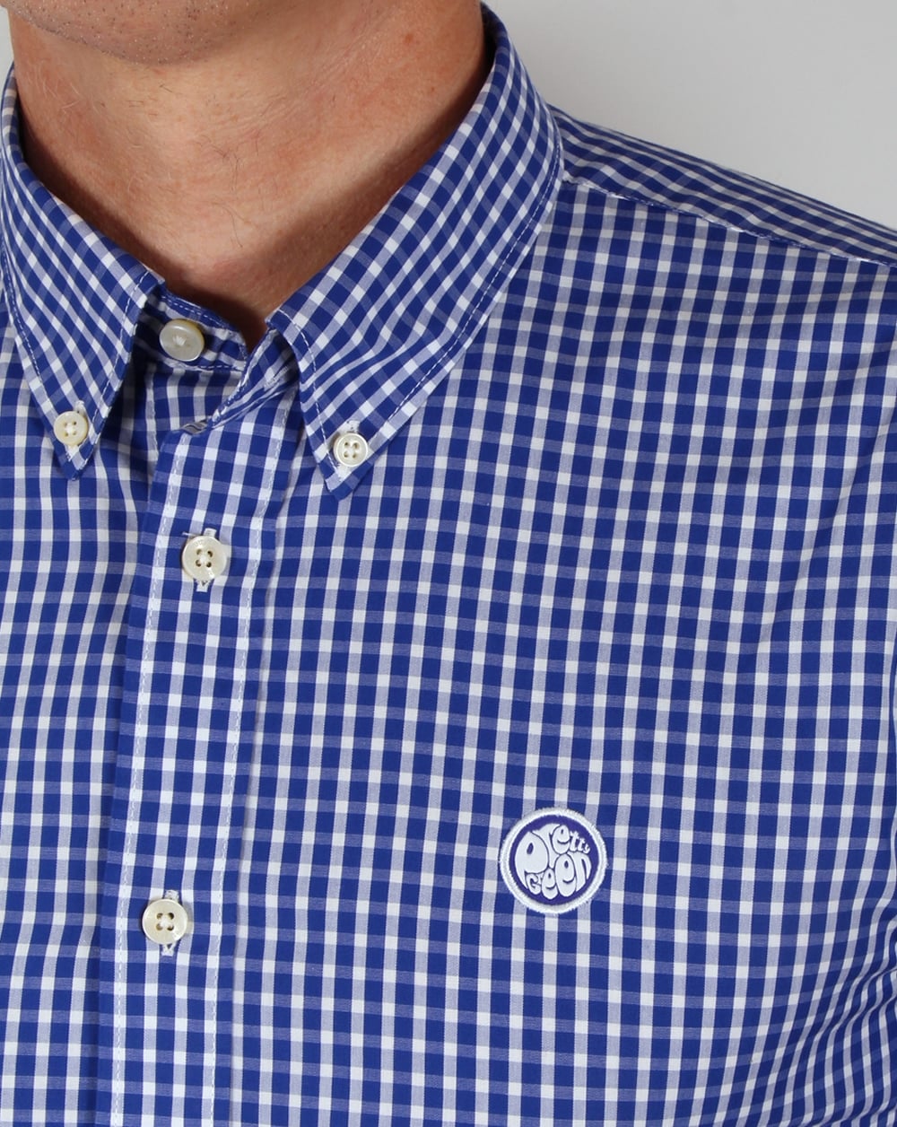 Pretty Green – Ebsworth – Kariertes Hemd in Marineblau