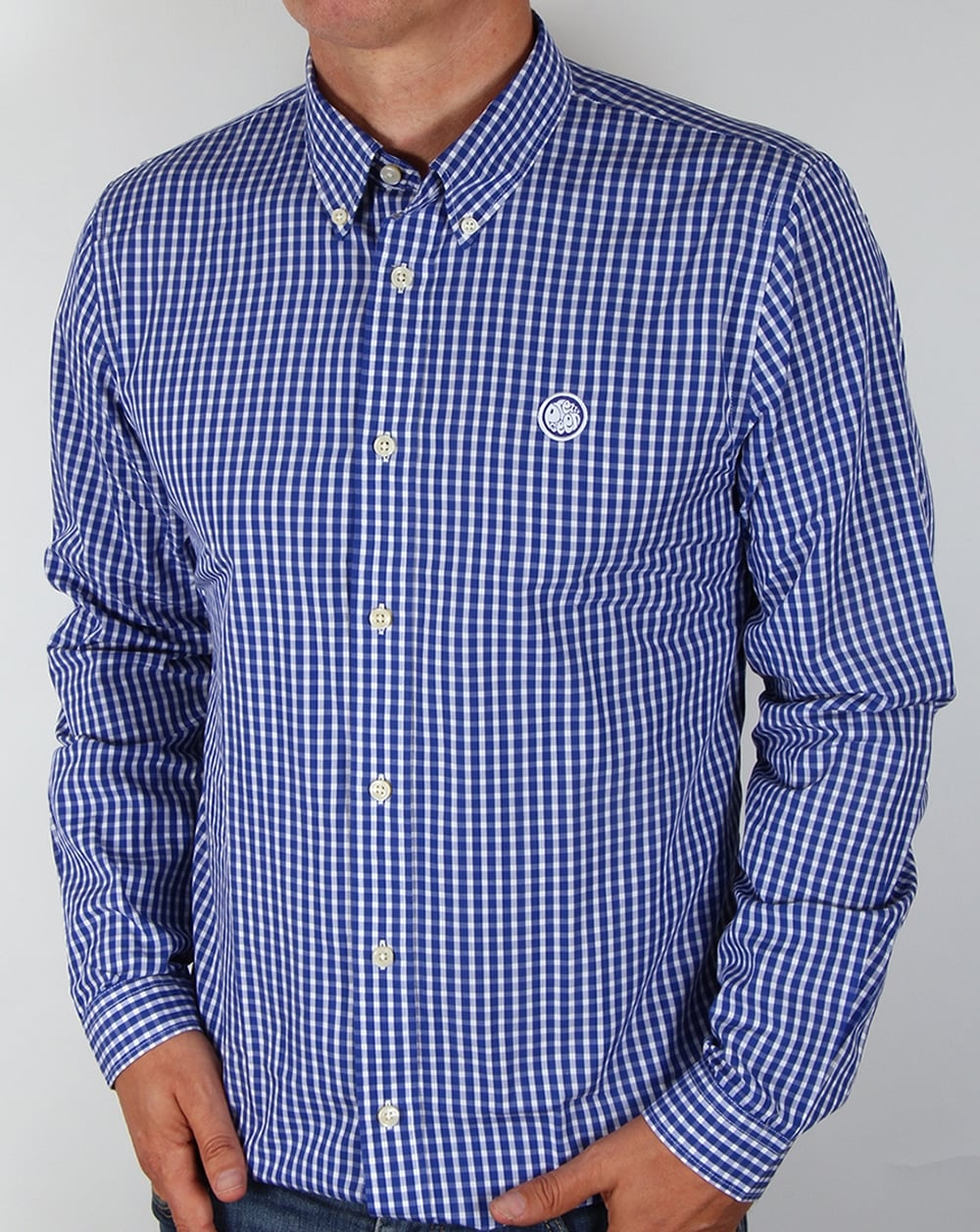 Pretty Green – Ebsworth – Kariertes Hemd in Marineblau