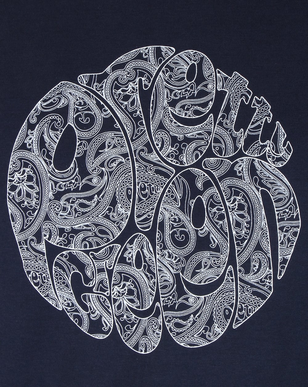 Pretty Green – T-Shirt mit linearem Logo in Marineblau