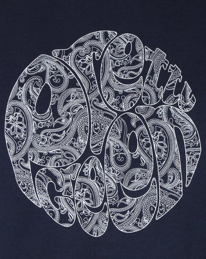 Pretty Green – T-Shirt mit linearem Logo in Marineblau
