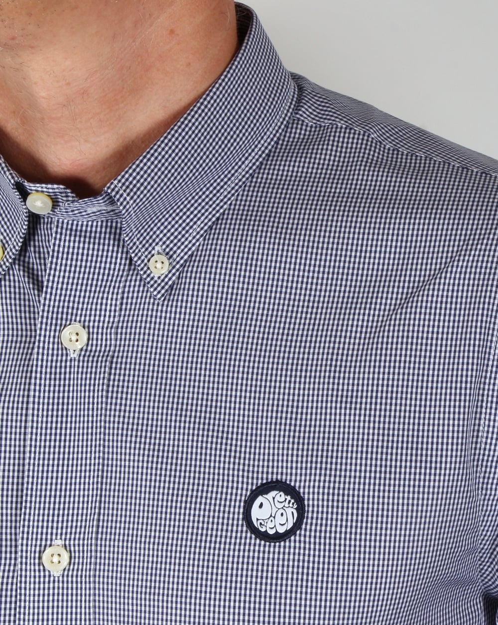 Pretty Green – Kariertes Hemd in Marineblau