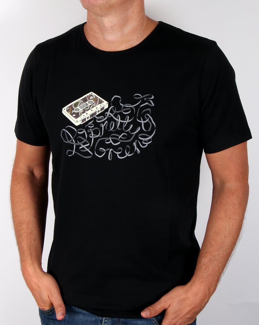 Pretty Green Kassetten-T-Shirt Schwarz