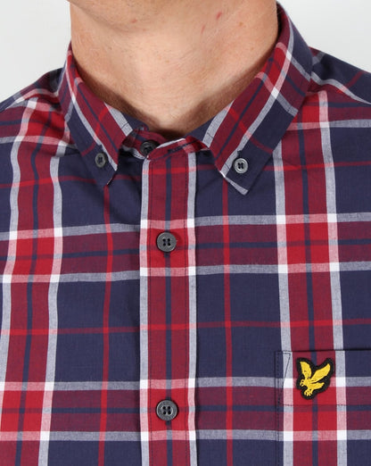 Lyle And Scott Kariertes Hemd Rubinrot