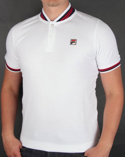 Fila Vintage Skippa Poloshirt Weiß/Marineblau/Rot