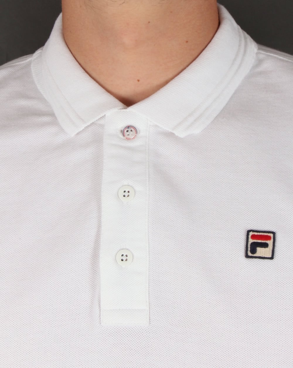 Fila Vintage Padola Langarm-Poloshirt Weiß