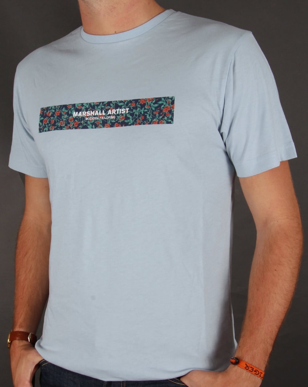 Marshall Artist Floral Box T-Shirt Himmelblau