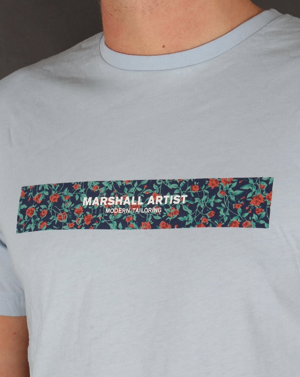 Marshall Artist Floral Box T-Shirt Himmelblau