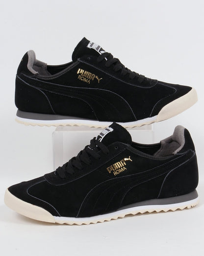 Puma Roma OG Leder-Sneaker Schwarz/Grau