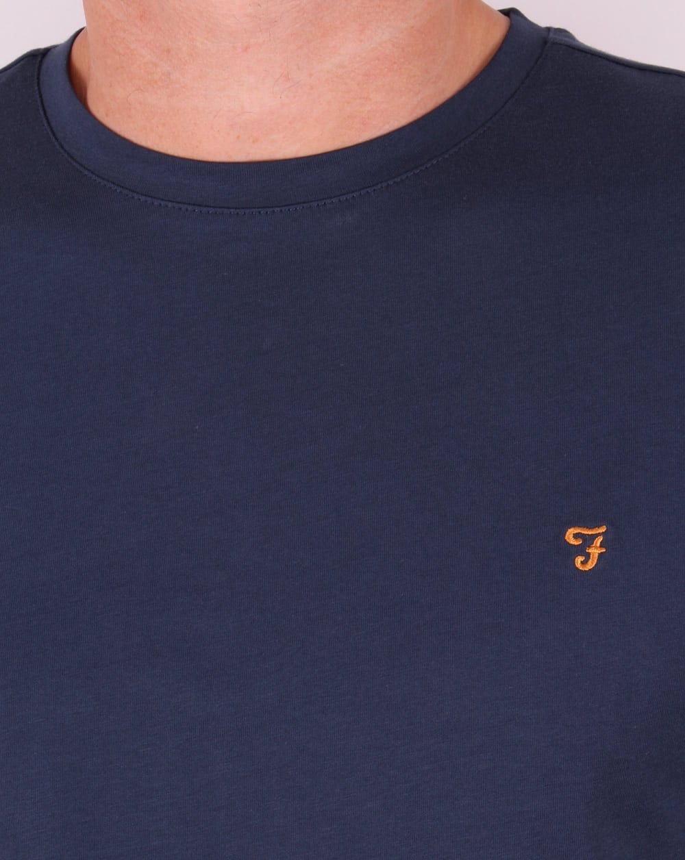 Farah – Langärmliges Denny-Logo-T-Shirt in Marineblau