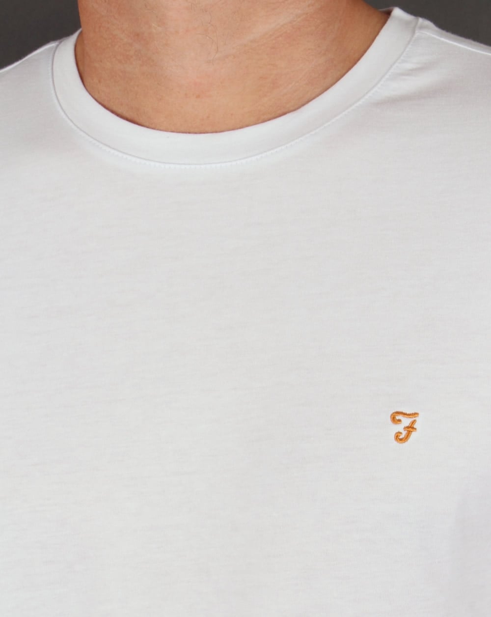 Farah – Langärmliges Denny-Logo-T-Shirt in Weiß