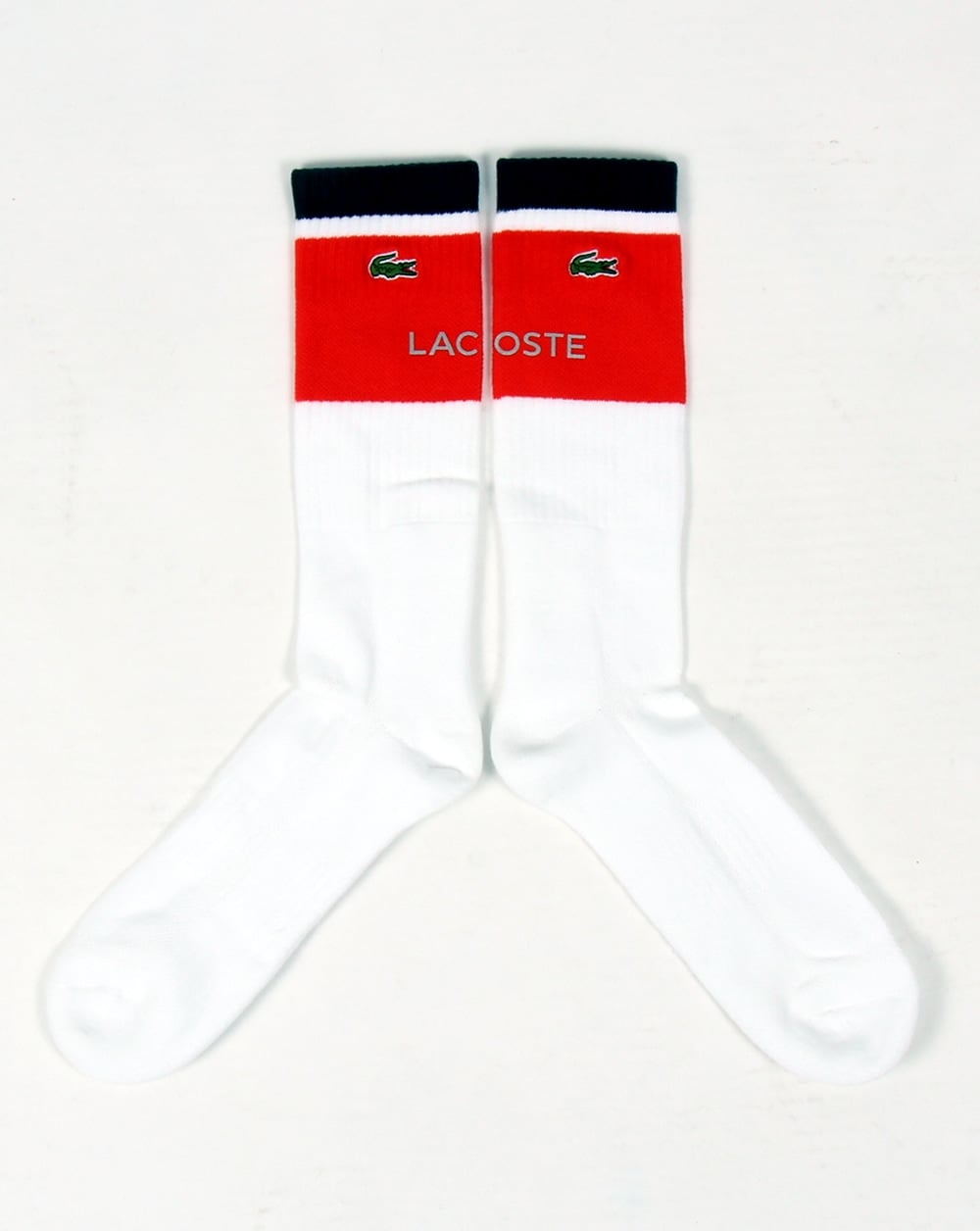 Lacoste Block Colour Socken Weiß/Marineblau/Rot