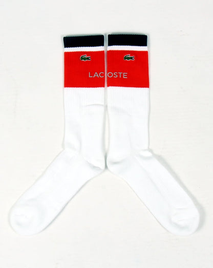 Lacoste Block Colour Socken Weiß/Marineblau/Rot