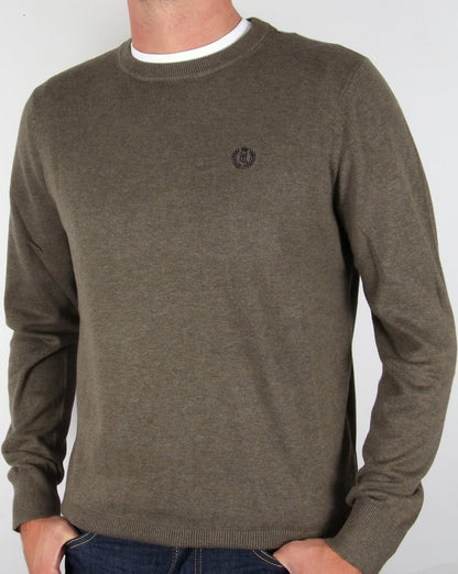 Henri Lloyd Rundhals-Strickjacke in Olivgrün