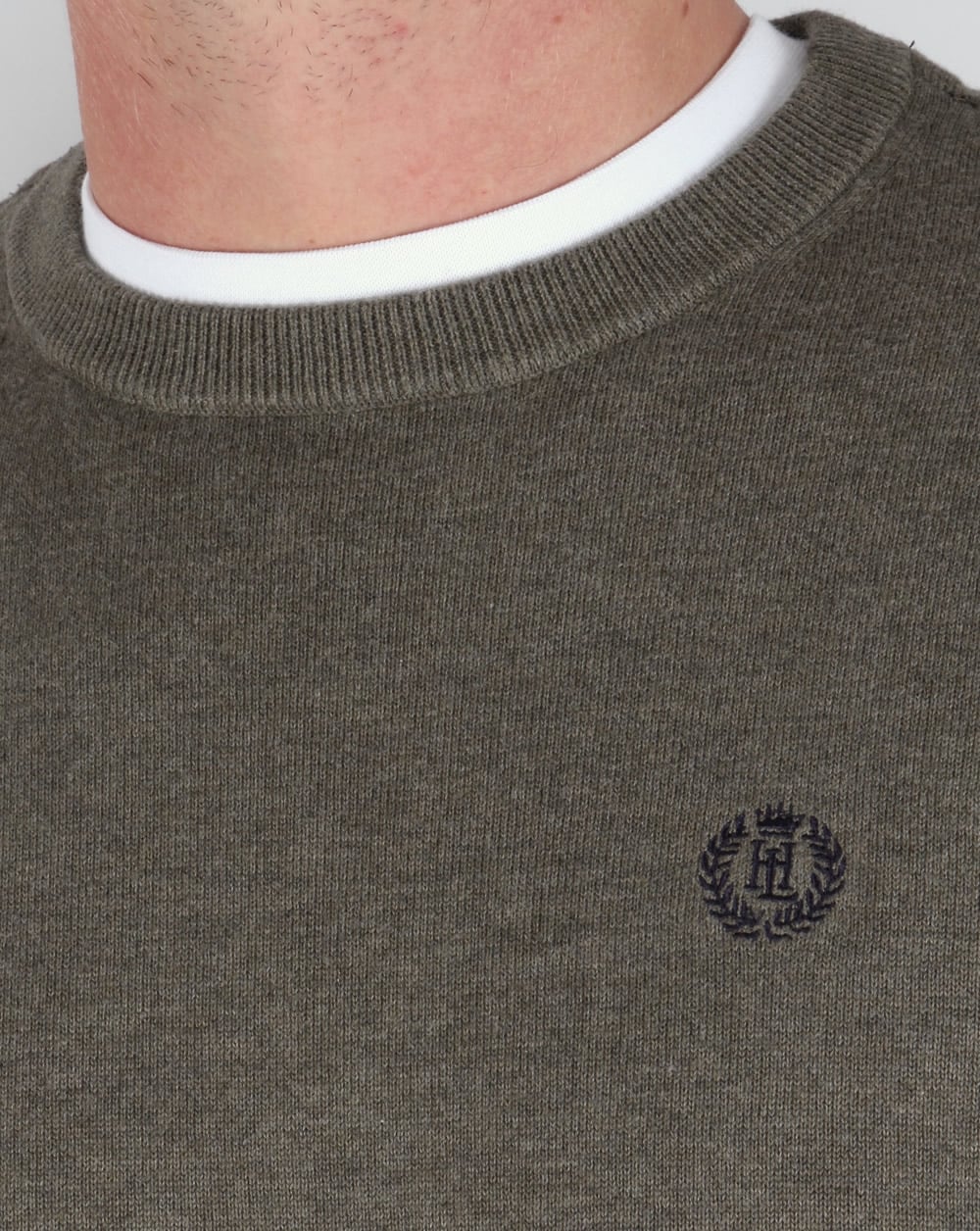 Henri Lloyd Rundhals-Strickjacke in Olivgrün