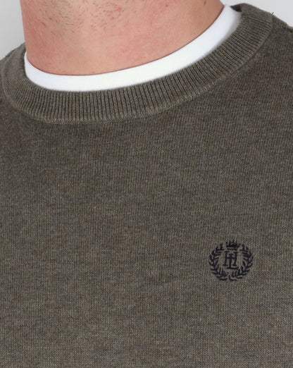 Henri Lloyd Rundhals-Strickjacke in Olivgrün
