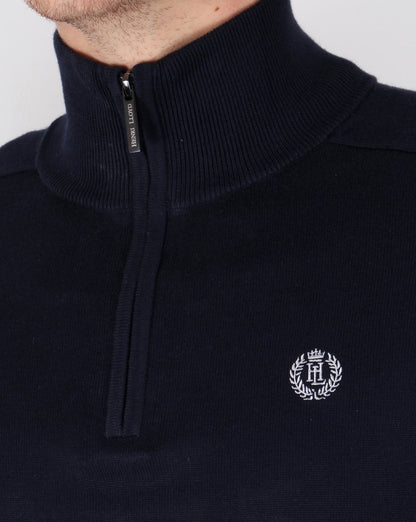 Henri Lloyd Strickpullover mit halbem Reißverschluss, Marineblau