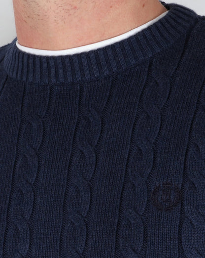 Henri Lloyd Kramer – Zopfmusterpullover, Indigomel