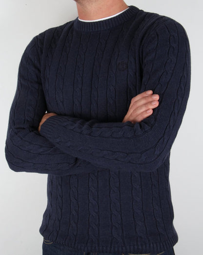 Henri Lloyd Kramer – Zopfmusterpullover, Indigomel