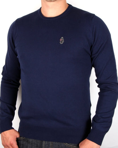 Luke Gerards – Rundhalspullover, Marineblau