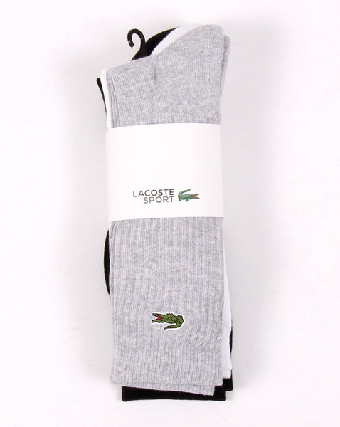 Lacoste Sport Tennis Socks 3 Pack White/grey/black