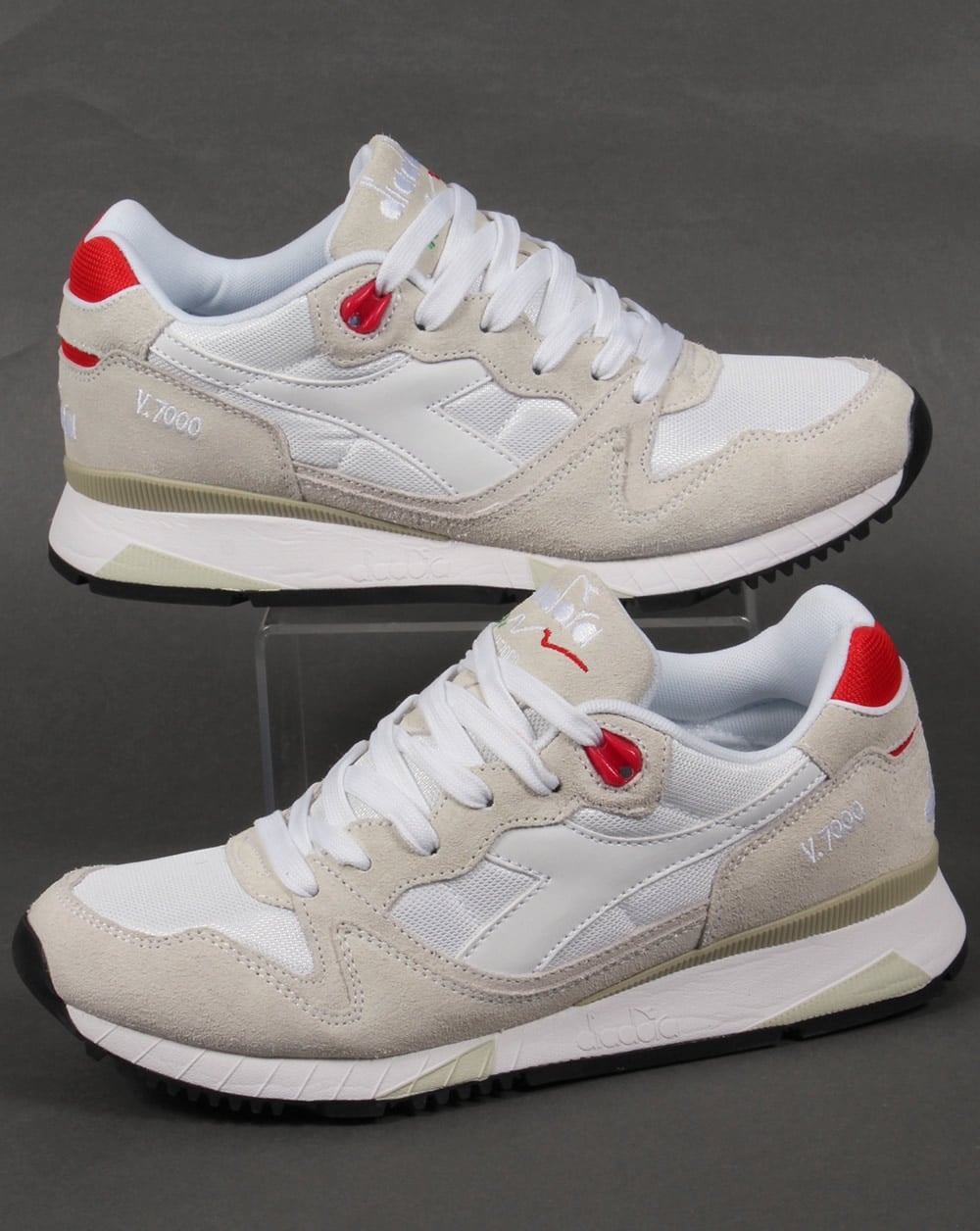 Diadora V7000 NYL II Sneaker Weiß/Rot