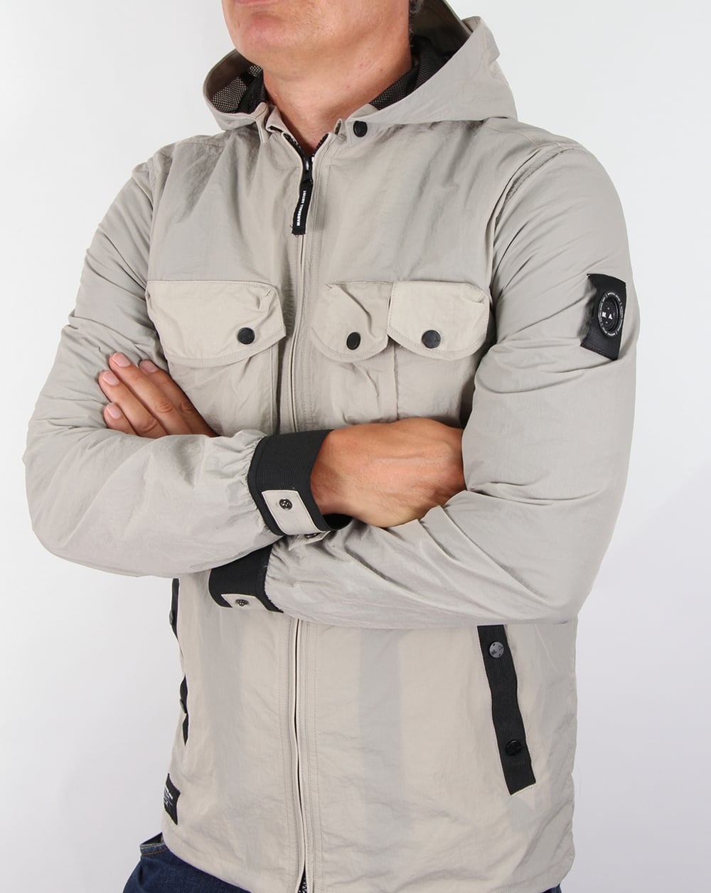 Marshall Artist Multi Pocket Overshirt Jacke Helles Sand