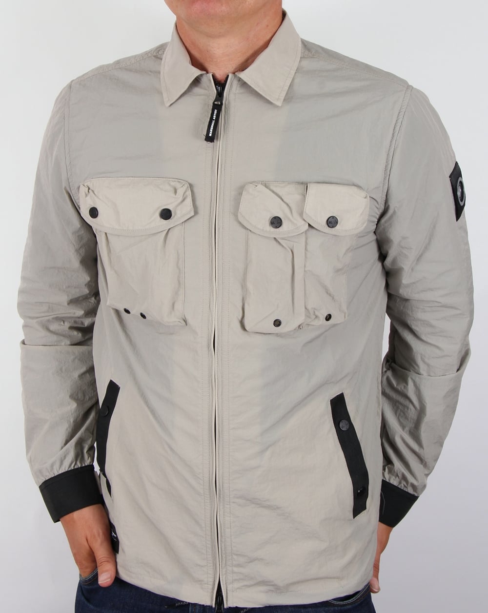 Marshall Artist Multi Pocket Overshirt Jacke Helles Sand